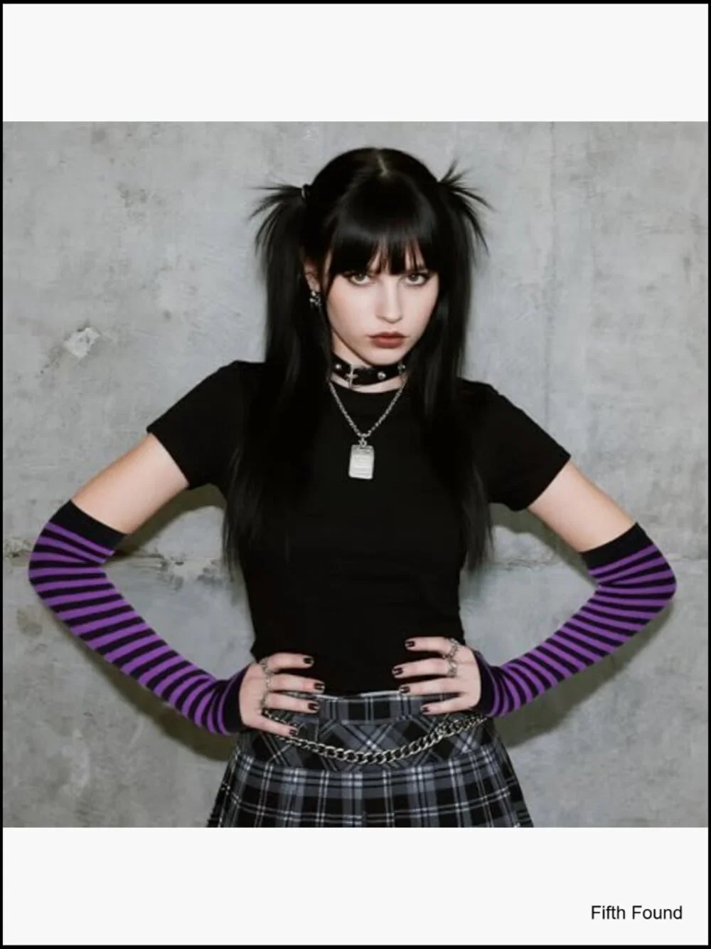 Fingerless Long Sleeve Knitted Arm Warmers Mittens Gloves Y2K Gothic Punk